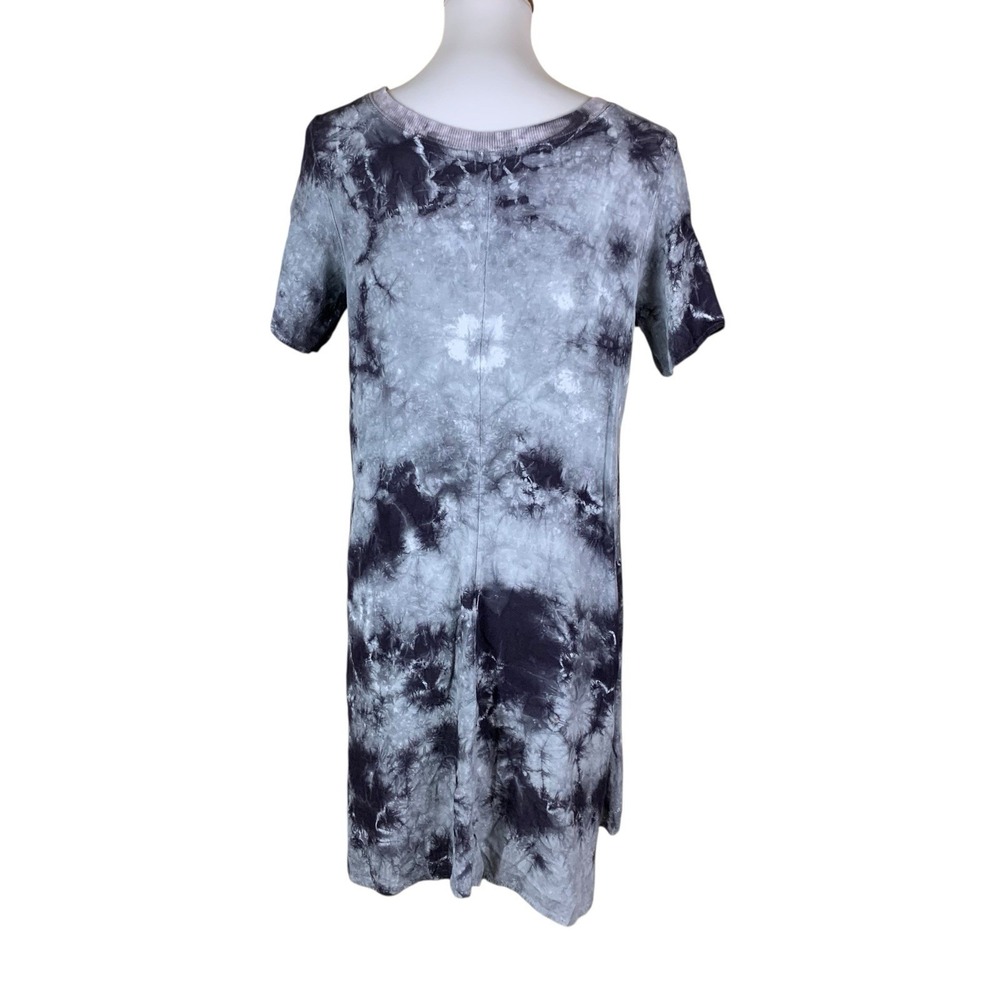 M Fredric Gray Black Tie Dye T Shirt Dress Size M Casual Boho Lounge - Picture 3 of 6